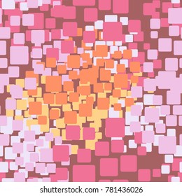 A seamless pattern consisting of colored rounded squares. Texture for clothes, design, computer games, tourist things, backgrounds for websites. Contains six colors.