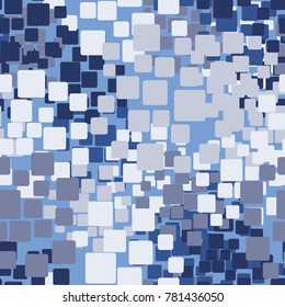 A seamless pattern consisting of colored rounded squares. Texture for clothes, design, computer games, tourist things, backgrounds for websites. Contains six colors.