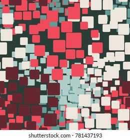 A seamless pattern consisting of colored rounded squares. Texture for clothes, design, computer games, tourist things, backgrounds for websites. Contains six colors.