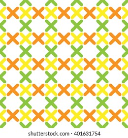 The seamless pattern consisting of colorful crosses