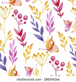 seamless pattern consisting of colorful vegetable elements, watercolor