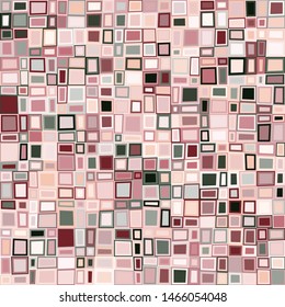 Seamless pattern consisting of double-edged square trimmings. Pleasant color combinations. Chaos.