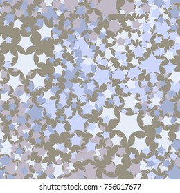 Seamless pattern consisting of five-rays stars. Fashionable camouflage. Designed for wallpapers, 3d models, textiles, design.