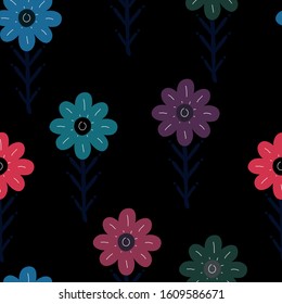 seamless pattern consisting of flowers and leaves