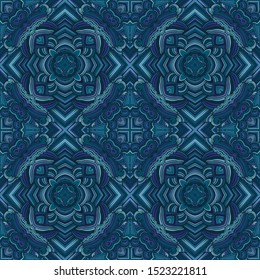 Seamless pattern consisting of four-sided elements. Blue and violet colors.