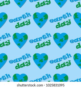 Seamless pattern consisting of a globe in the form of hearts