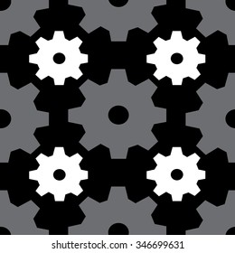 seamless pattern consisting of a gray and white gears