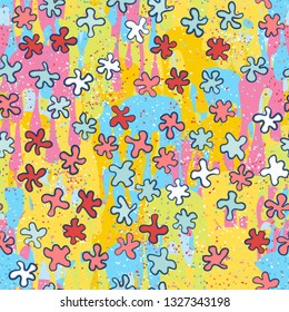 Seamless pattern consisting of hand-drawn blots arranged on an abstract background.