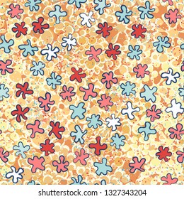 Seamless pattern consisting of hand-drawn blots arranged on an abstract background.