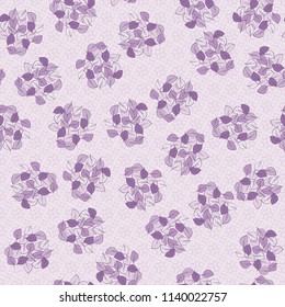 A seamless pattern consisting of heaps of fallen leaves located on a texture background consisting of four-pointed stars and quadrangles.