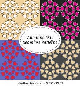 The seamless pattern consisting of hearts for decoration of packings and booklets for St. Valentine's Day.Fabric print design concept.Design concept for invitation, greeting cards.