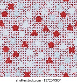 Seamless pattern consisting of looped shapes, with a background texture. Easy editing.