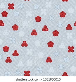 Seamless pattern consisting of looped shapes, with a background texture. Easy editing.