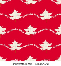 seamless pattern consisting of maple leaves on Canada day