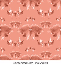 seamless pattern, consisting of a modified watercolor blots depicting Rorschach