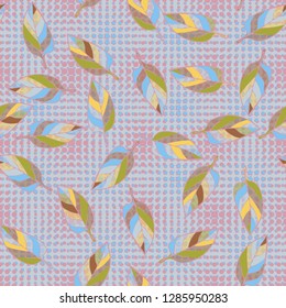 Seamless pattern consisting of motley leaves. Colors of the spring landscape.
Background consisting of rows of stars. Just for editing. 