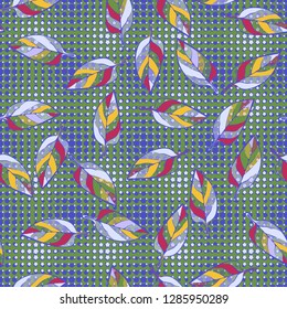 Seamless pattern consisting of motley leaves. Colors of the spring landscape.
Background consisting of rows of stars. Just for editing. 