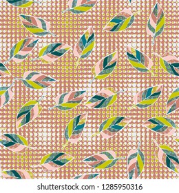 Seamless pattern consisting of motley leaves. Colors of the spring landscape.
Background consisting of rows of stars. Just for editing. 