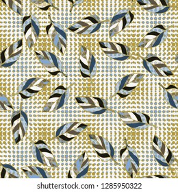 Seamless pattern consisting of motley leaves. Colors of the spring landscape.
Background consisting of rows of stars. Just for editing. 