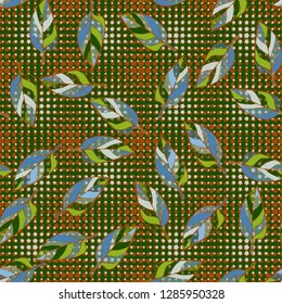 Seamless pattern consisting of motley leaves. Colors of the spring landscape.
Background consisting of rows of stars. Just for editing. 