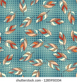 Seamless pattern consisting of motley leaves. Colors of the spring landscape.
Background consisting of rows of stars. Just for editing. 