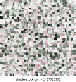 Seamless pattern consisting of multi-colored obliquely cut squares with a stroke. Unusual fashionable camouflage.