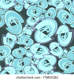 A seamless pattern consisting of oncoming color vortices.