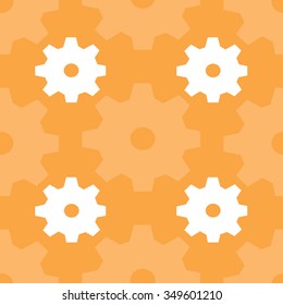 seamless pattern consisting of a orange and white gears