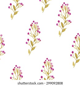 seamless pattern consisting of ornamental flowers, watercolor technique