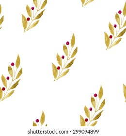 seamless pattern consisting of ornamental flowers, watercolor technique