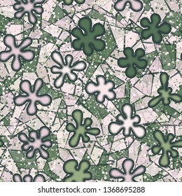 A seamless pattern consisting of painted roughly convex blots, with a background texture.