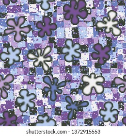 A seamless pattern consisting of painted roughly convex blots, with a background texture.