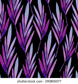 seamless pattern consisting of a purple leaves,watercolor