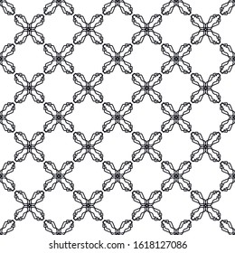 A seamless pattern consisting of repeating shapes. Simple pattern for the background. Black-white. Geometrically correct.