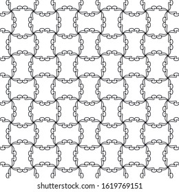 A seamless pattern consisting of repeating shapes. Simple pattern for the background. Black-white. Geometrically correct.