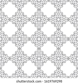 A seamless pattern consisting of repeating shapes. Simple pattern for the background. Black-white. Geometrically correct.