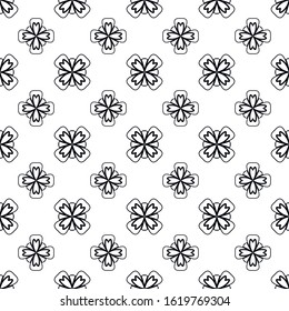 A seamless pattern consisting of repeating shapes. Simple pattern for the background. Black-white. Geometrically correct.