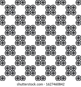 A seamless pattern consisting of repeating shapes. Simple pattern for the background. Black-white. Geometrically correct.