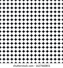 A seamless pattern consisting of repeating shapes. Simple pattern for the background. Black-white. Geometrically correct. Abstract maple leaf. Minimalism.