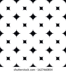 A seamless pattern consisting of repeating shapes. Simple pattern for the background. Black-white. Geometrically correct. Minimalism. Abstract maple leaf.