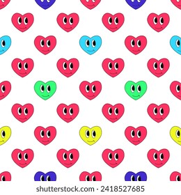 Seamless pattern consisting of retro elements in the groove style