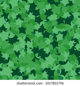 A seamless pattern consisting of rounded five-pointed stars of different colors. Fashionable camouflage.