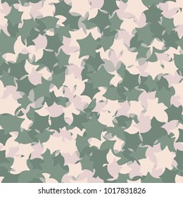 A seamless pattern consisting of rounded five-pointed stars of different colors. Fashionable camouflage.