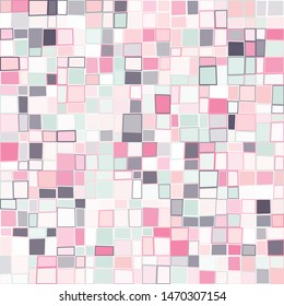 Seamless pattern consisting of scraps of squares with a stroke. Pleasant color combinations. Chaos.