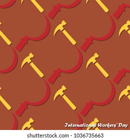 seamless pattern consisting of sickle and hammer