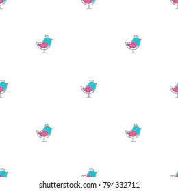 Seamless pattern consisting of small birds