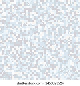 Seamless pattern consisting of small squares painted in pale colors. The figure shows abstract blots.