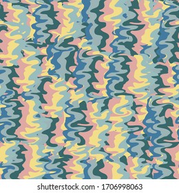 Seamless pattern consisting of smooth wavy color elements.