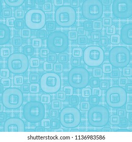 A seamless pattern consisting of smoothed squares with a hole that is located against a background of mutually perpendicular wedge-shaped strokes.