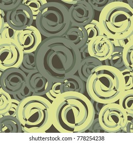 A seamless pattern consisting of spiral elements divided in two.